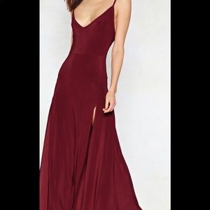 Women’s NWT NastyGal Berry colored maxi